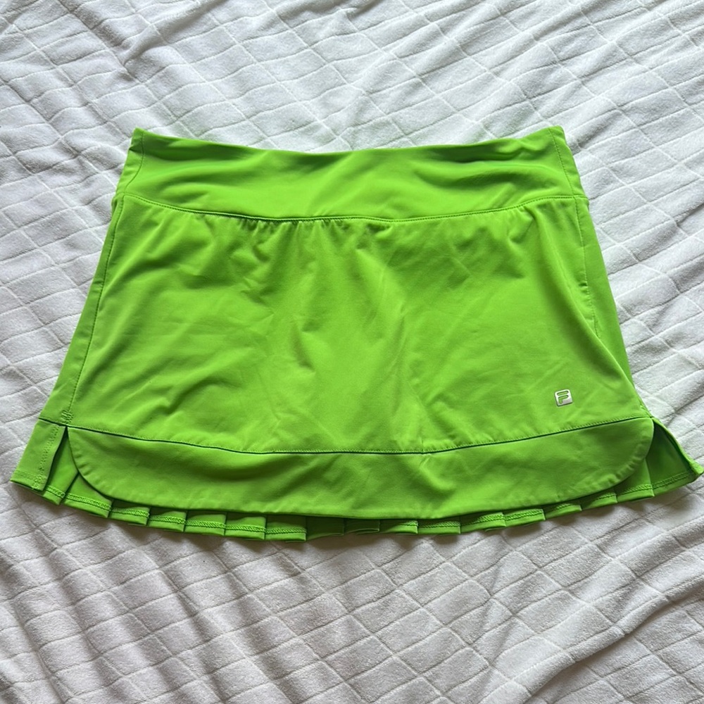 Fila green ruffle tennis skort